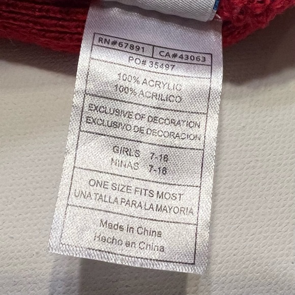 OU Oklahoma Sooners Girls Horse or Cow Pom Beanie NCAA Official Red Size 7-16 - Picture 6 of 7